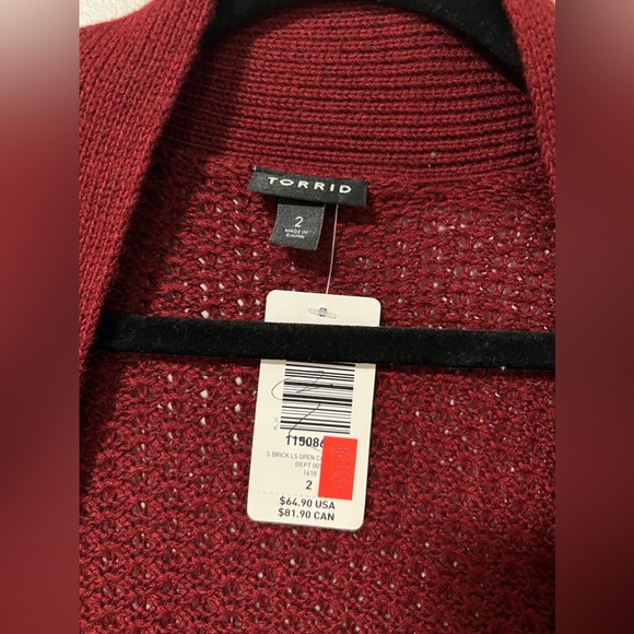Torrid Brick Red Knit Cardigan - Picture 4 of 6